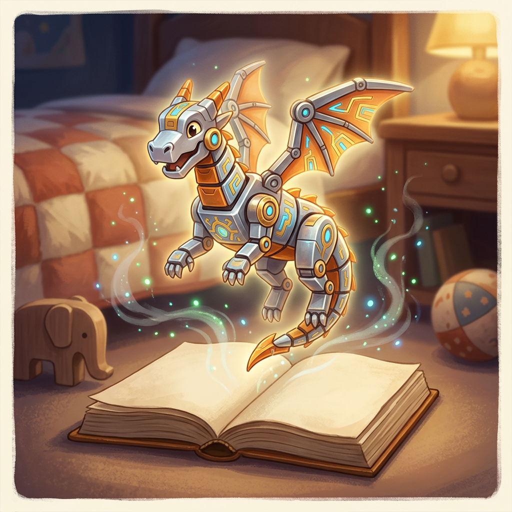 Generic Bakugan toy-inspired bedtime story illustration