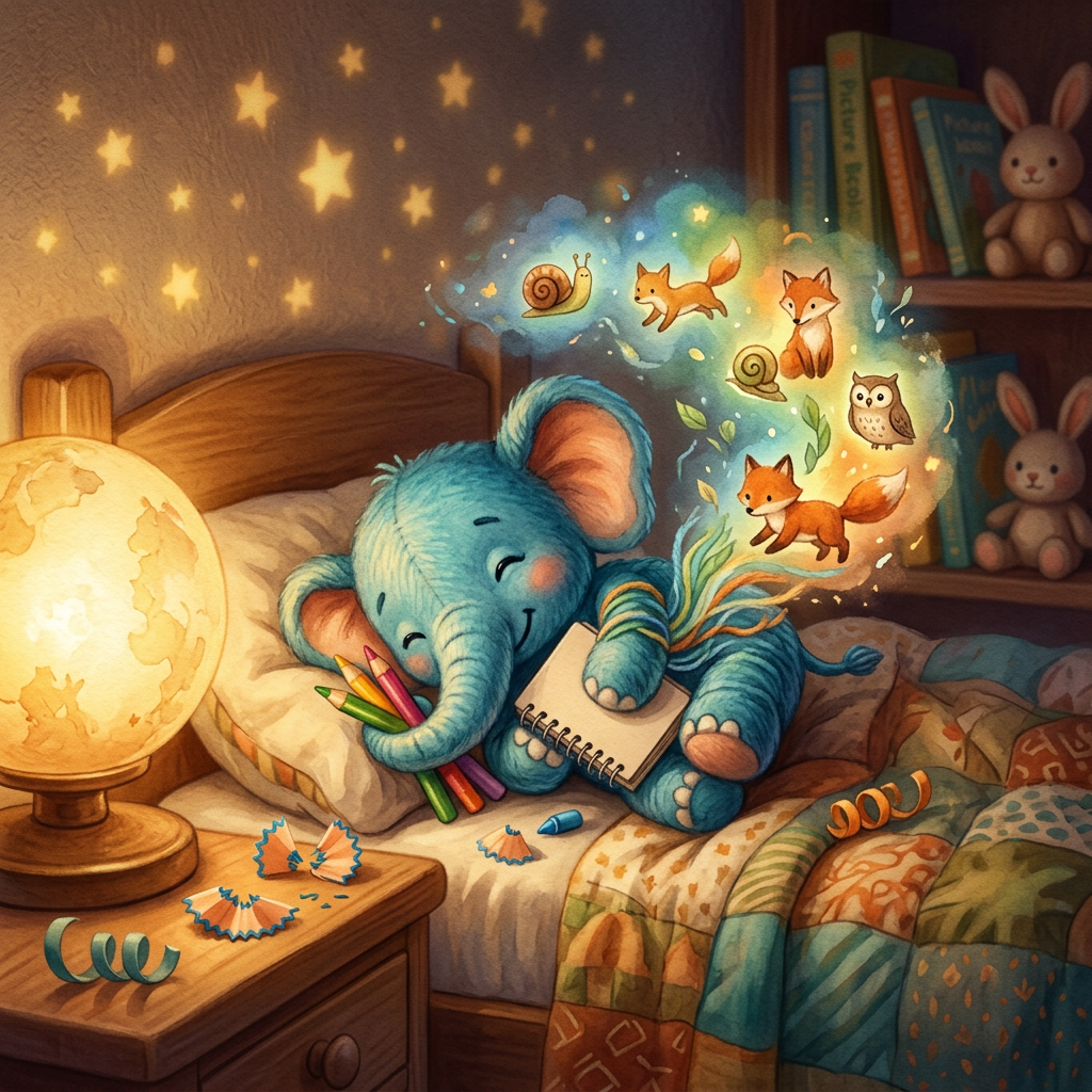 Generic Crayola toy-inspired bedtime story illustration