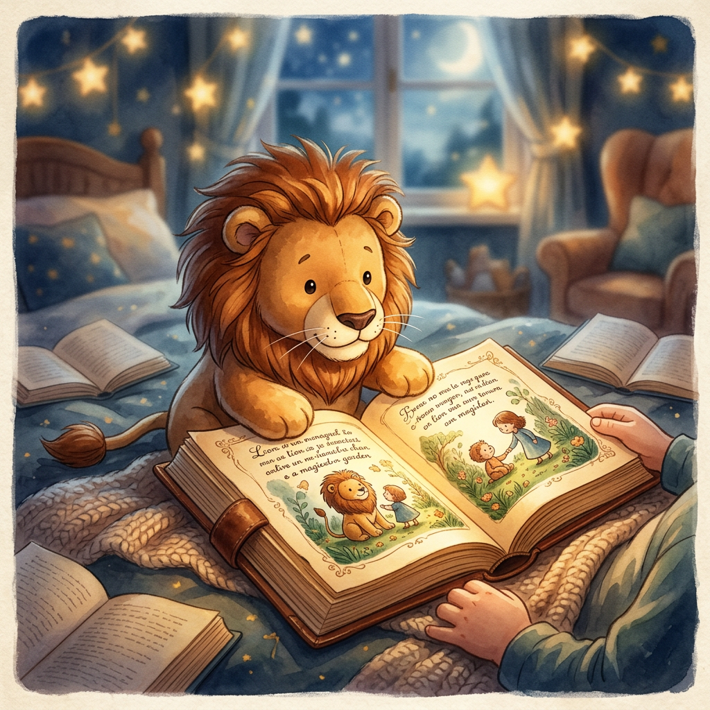 Generic Disney Store Plush toy-inspired bedtime story illustration