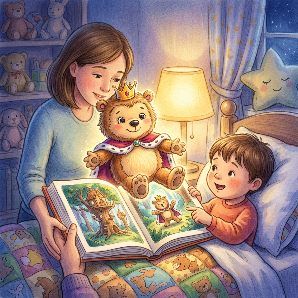 Generic JAKKS Pacific toy-inspired bedtime story illustration