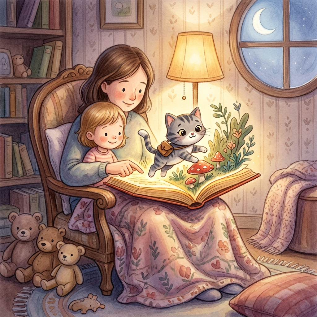 Generic Littlest Pet Shop toy-inspired bedtime story illustration