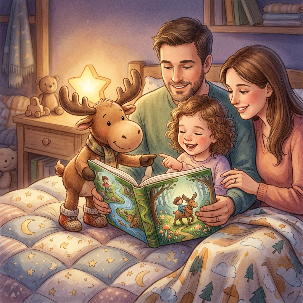 Generic Moose Toys toy-inspired bedtime story illustration