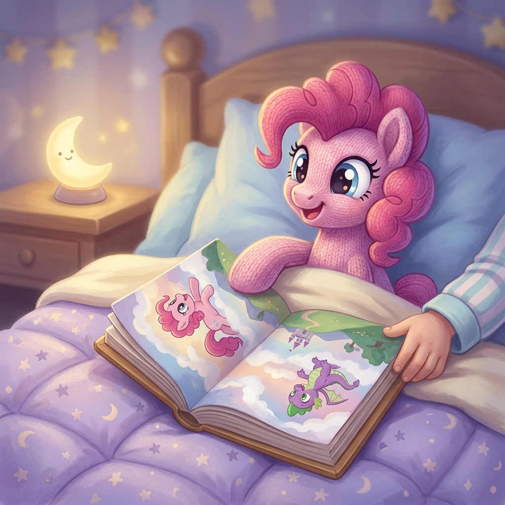 Generic My Little Pony toy-inspired bedtime story illustration