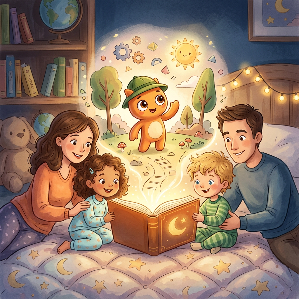 Generic Osmo toy-inspired bedtime story illustration