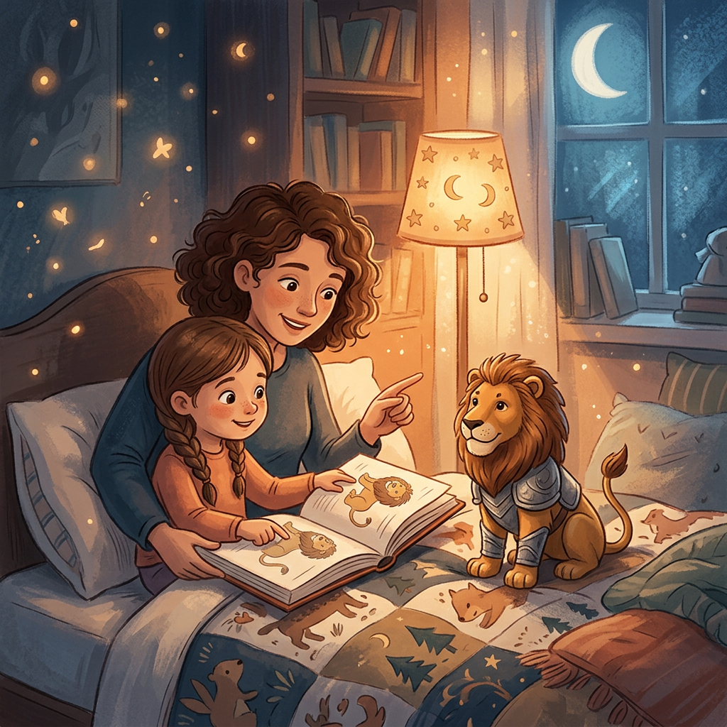 Generic Papo toy-inspired bedtime story illustration