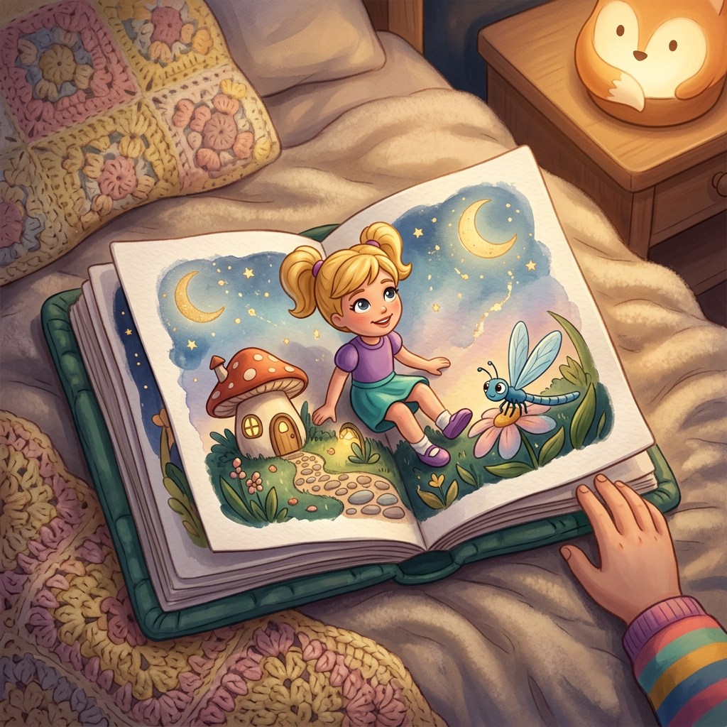 Generic Polly Pocket toy-inspired bedtime story illustration