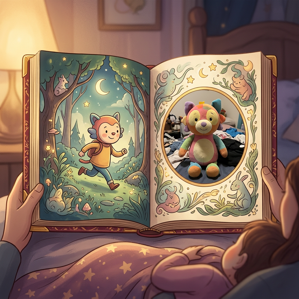 Generic Zuru toy-inspired bedtime story illustration