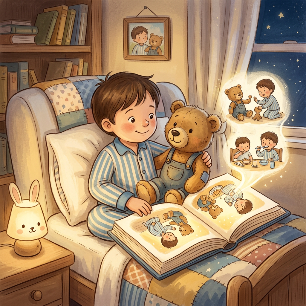 Side-by-side style illustration comparing toy-focused and generic bedtime tools