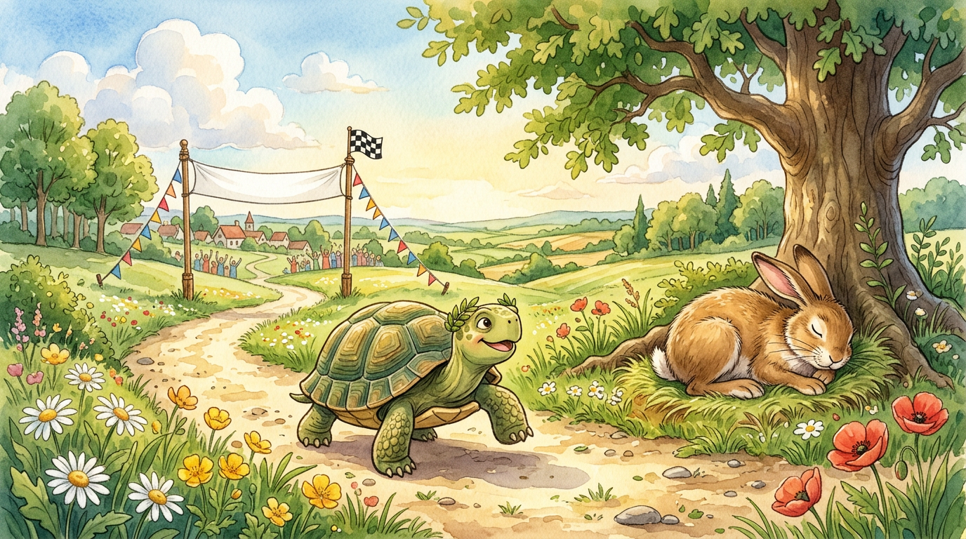 The Tortoise and the Hare cover illustration